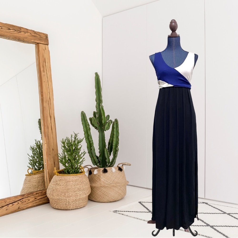 Anthropologie Maeve Color Block Maxi Dress